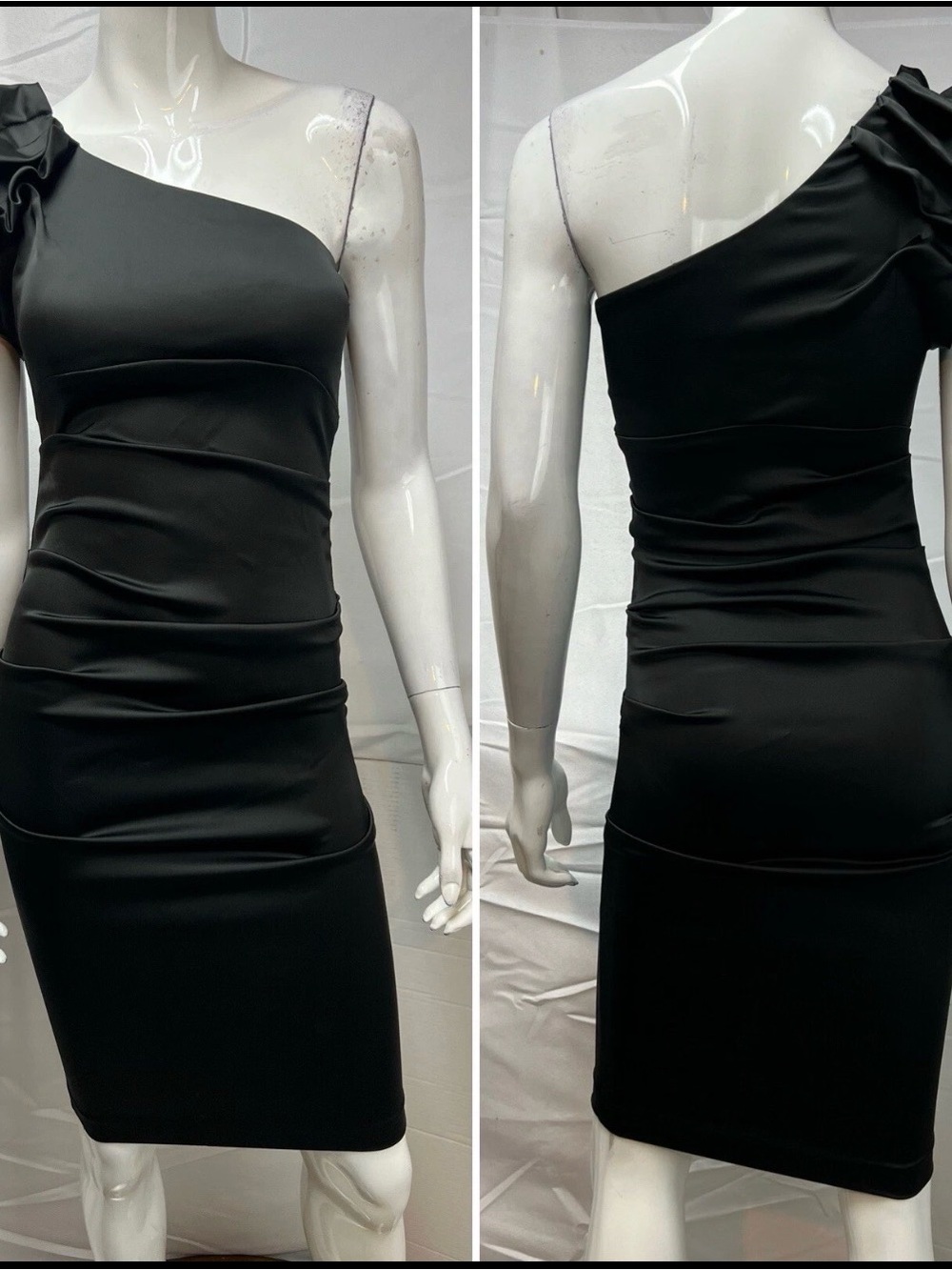 Cache One Shoulder Cocktail Dress